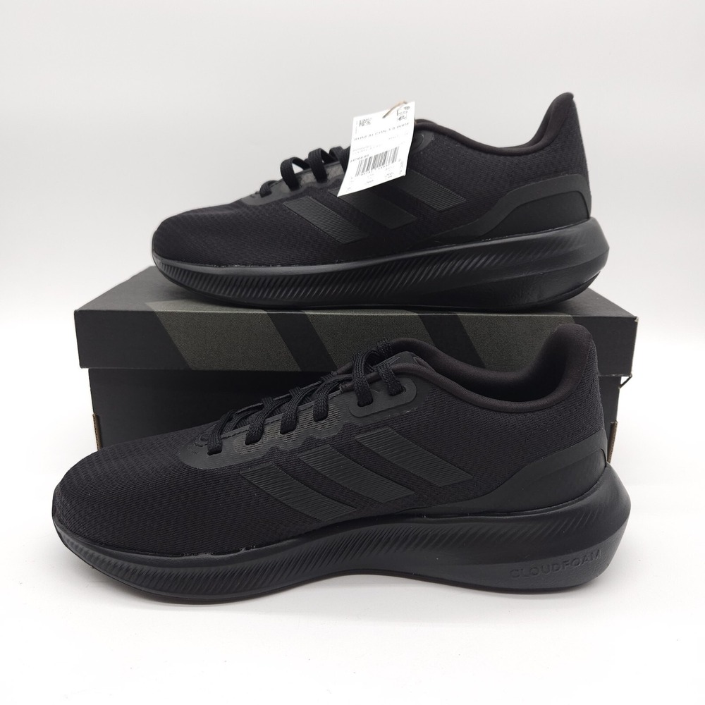 Adidas Runfalcon‎ 3.0 (Men's 8 Wide) Cloudfoam Shoes Low Running Black Sneakers